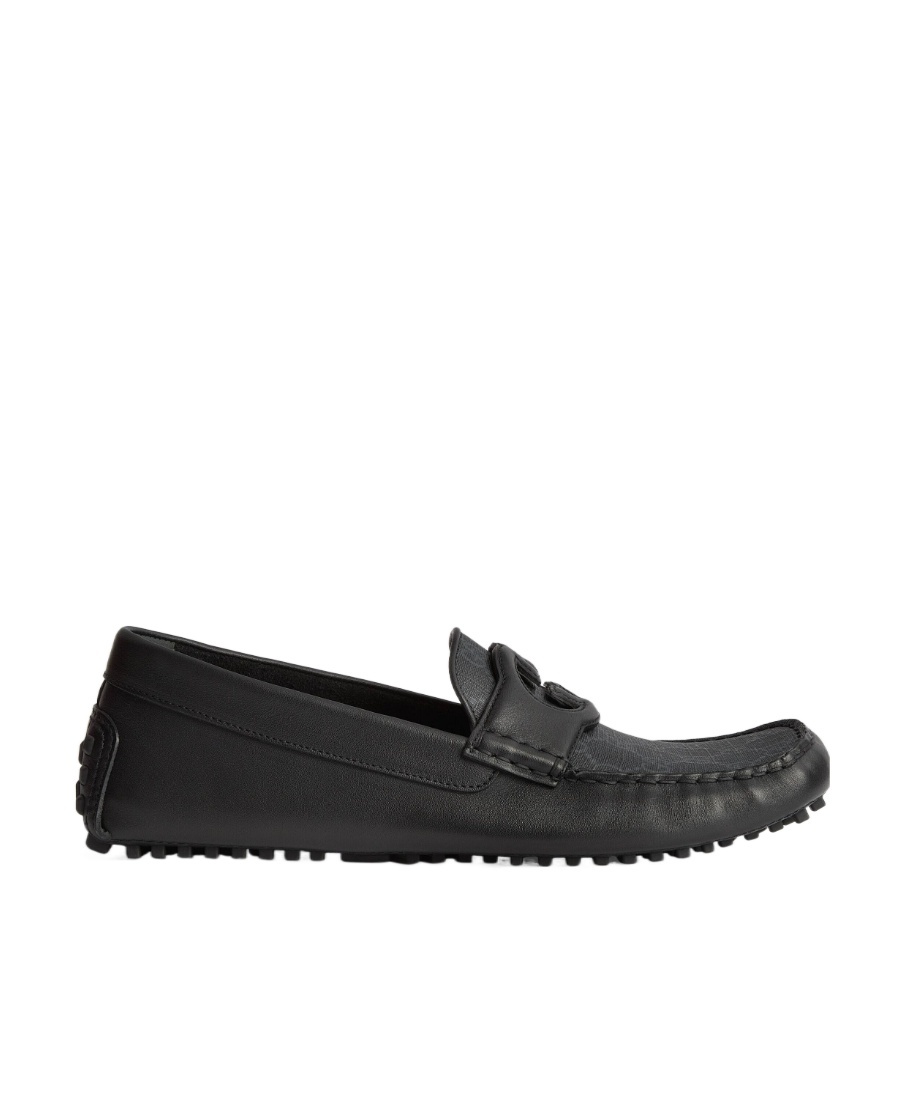 Gucci Square-toe Leather Loafers In Black