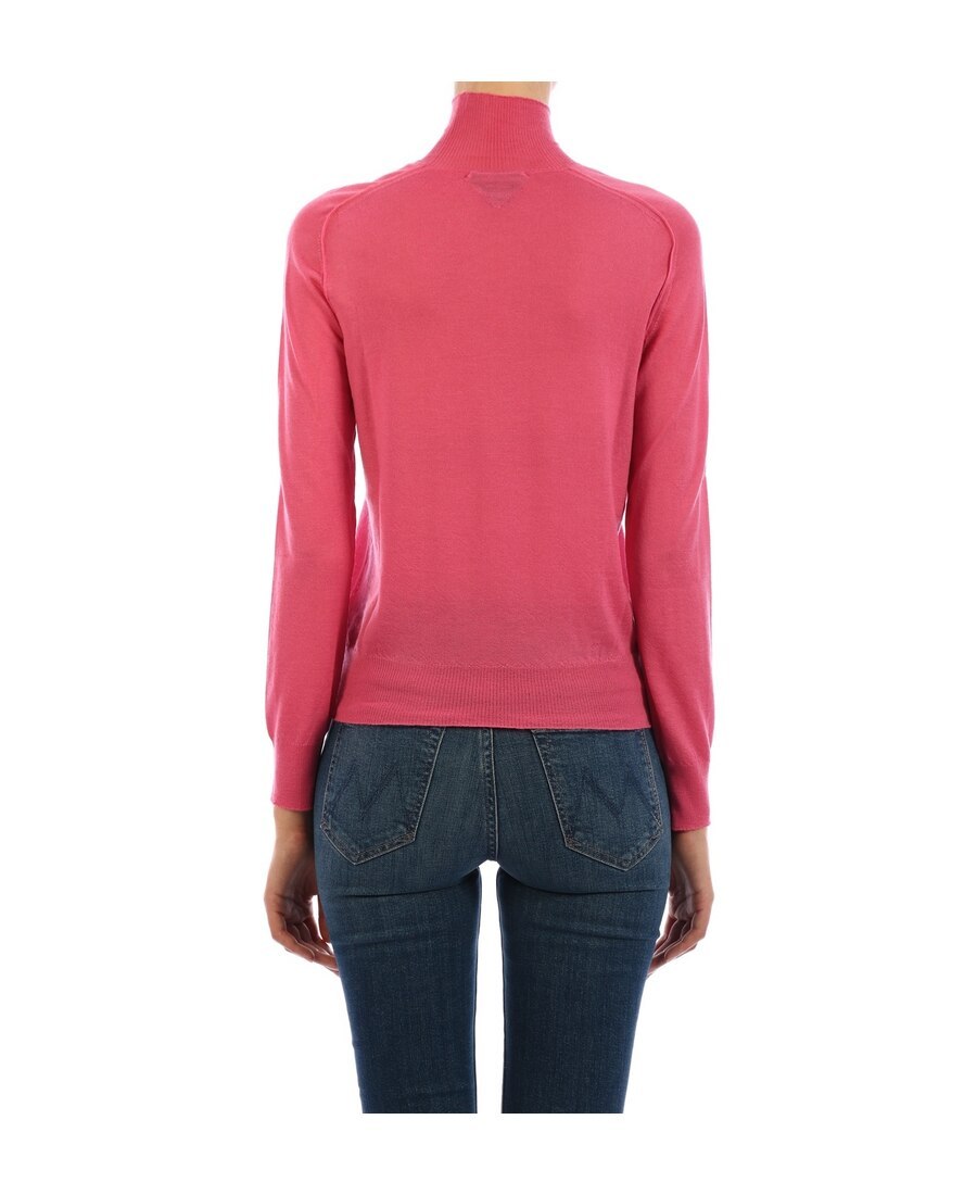 Bottega Veneta High-neck Cashmere Sweater In Pink