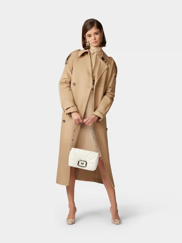 Roger Vivier Viv' Choc Bag In Leather In Nude