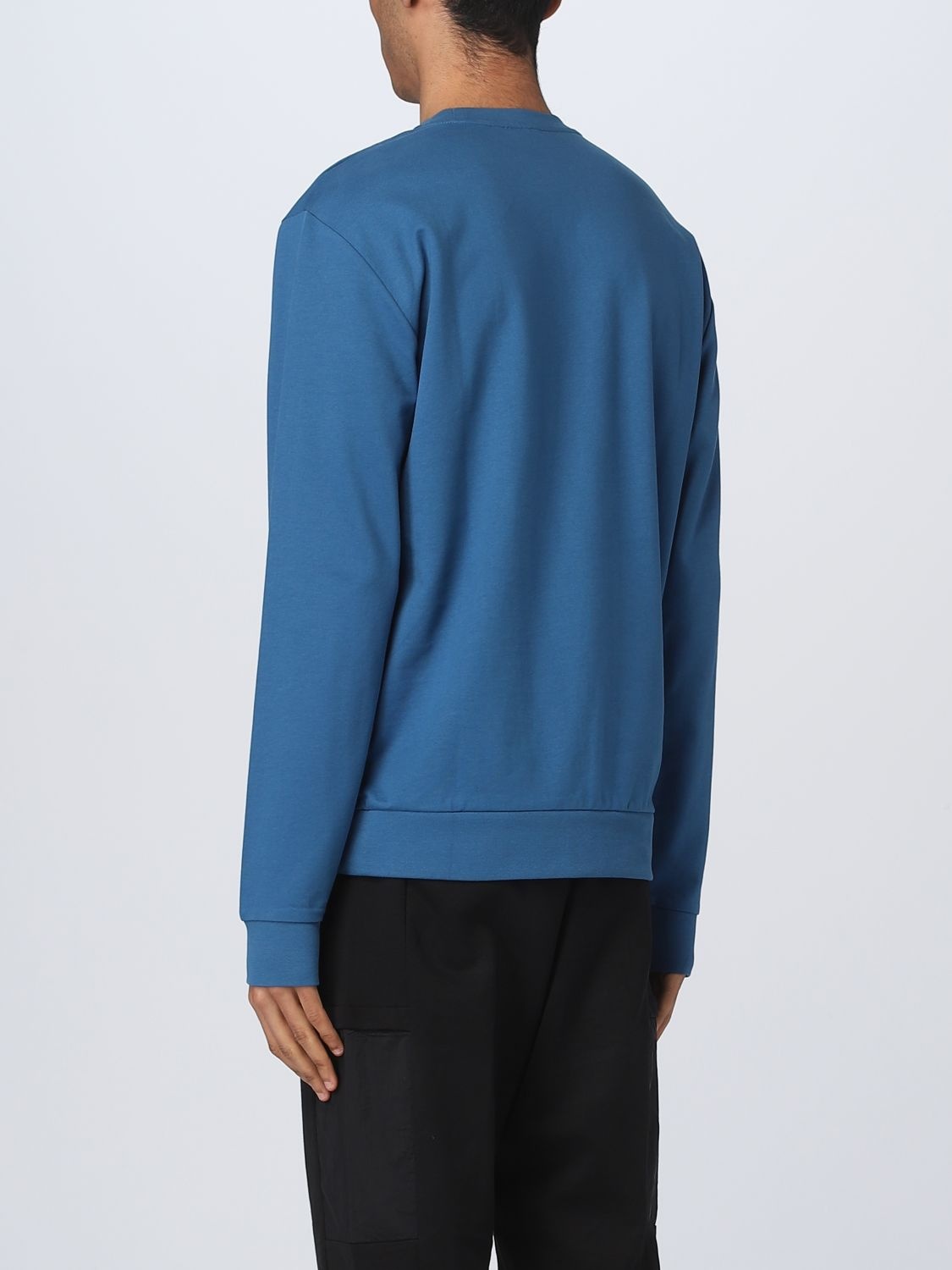 Ea7 Logo Printed Sweater In Blue