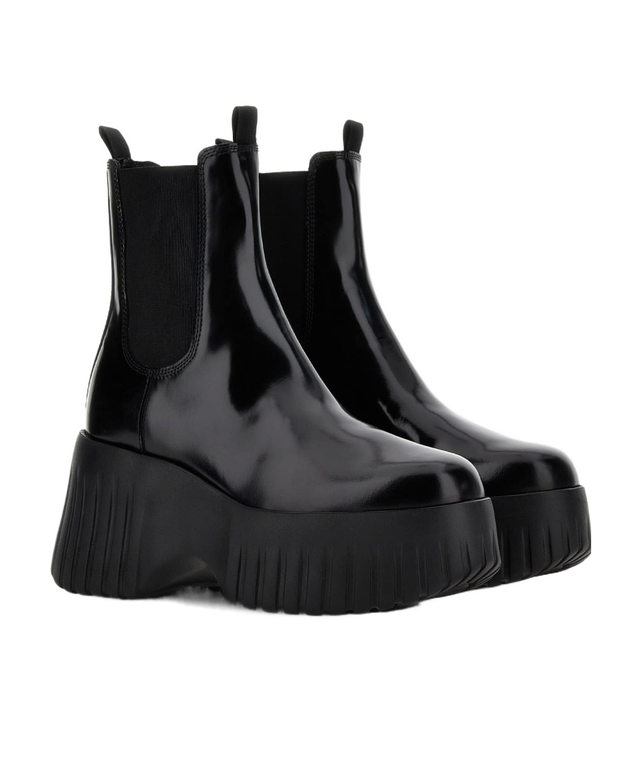 Hogan H-stripes Wedge Chelsea In Black