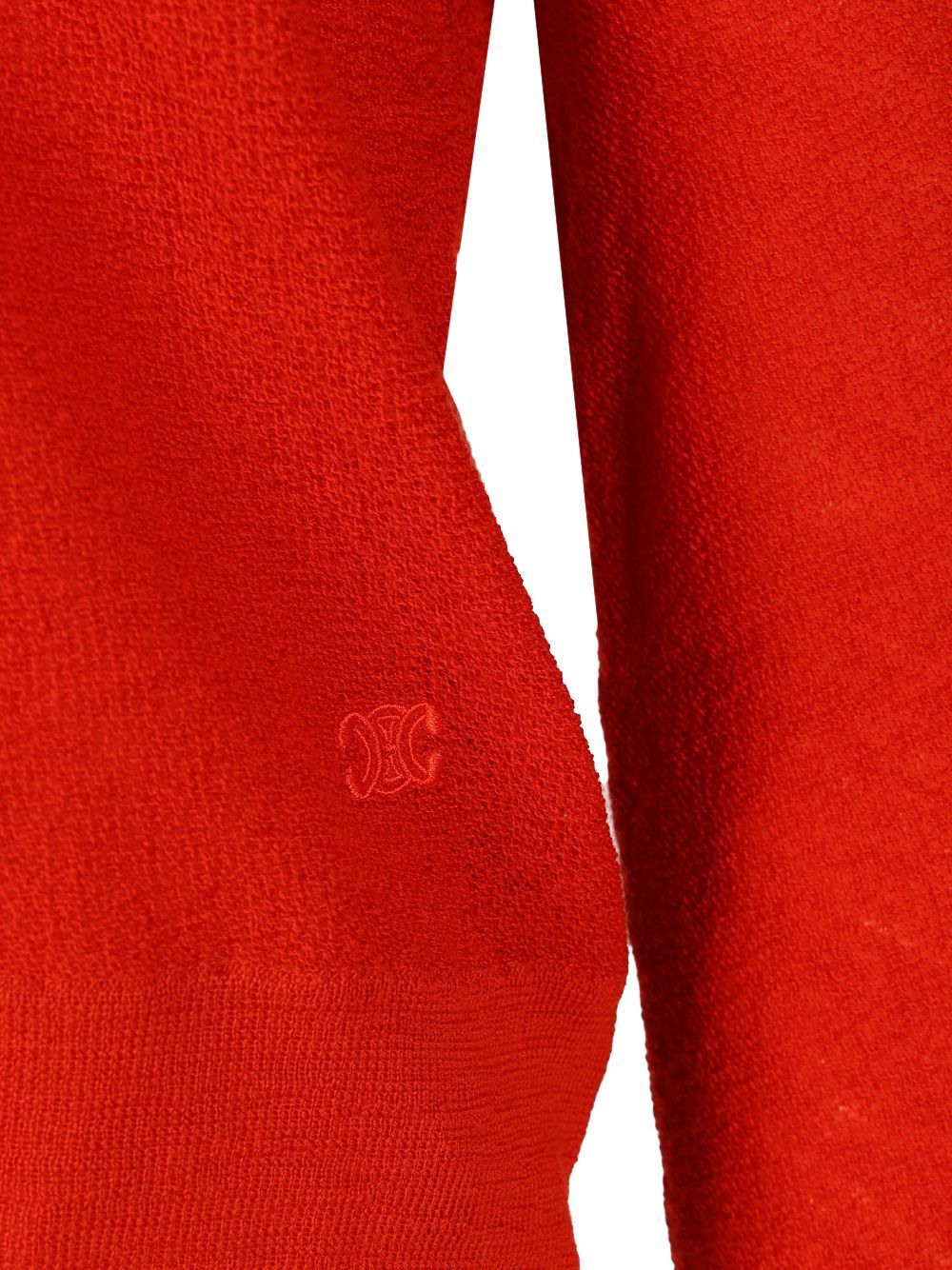 Celine Men Crew Neck Sweater In Wool In Red