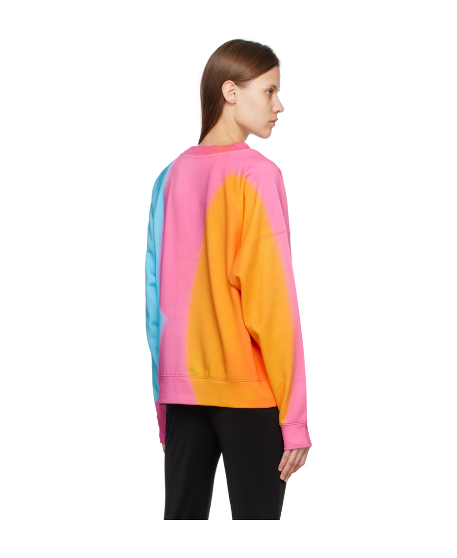Moschino Ladies Projection Print Cotton Sweatshirt In Pink