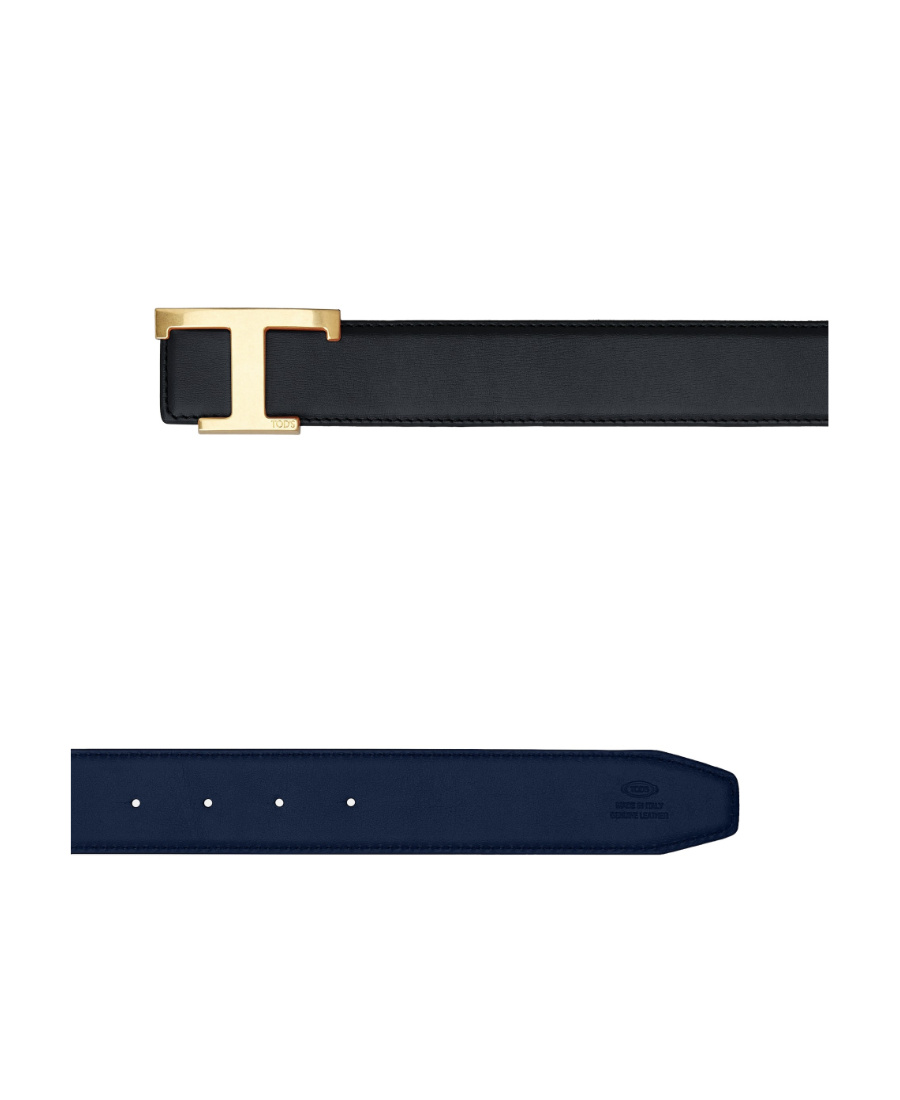 Tod's Logo-buckle Leather Belt In Black
