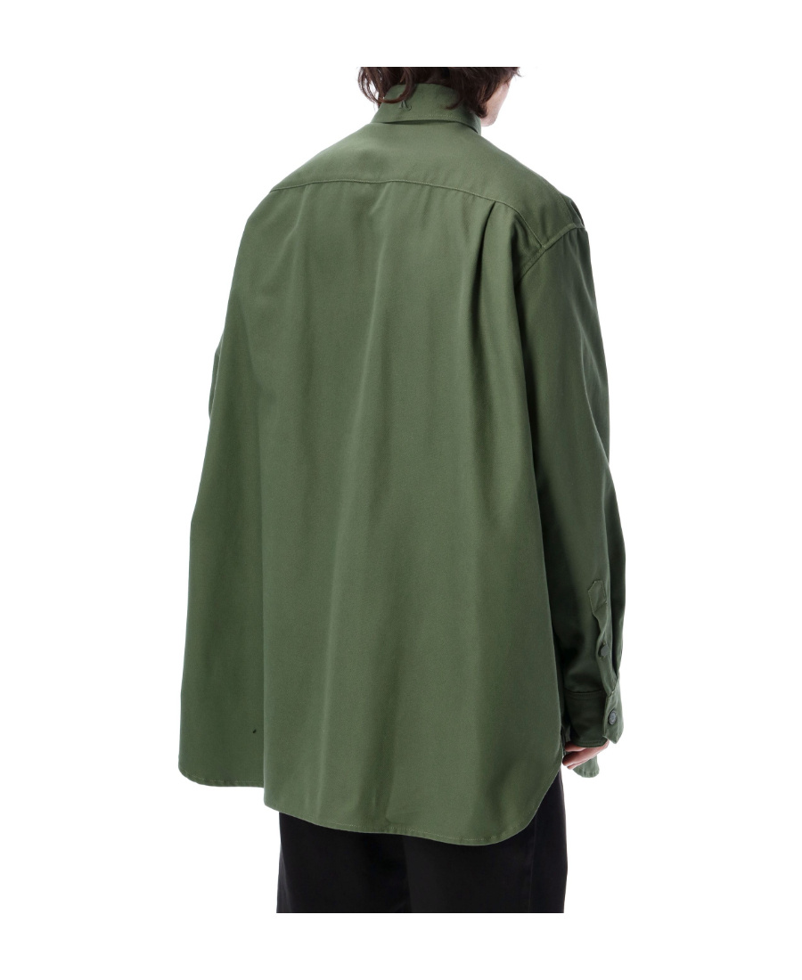 Raf Simons Large Profile Logo Patch Shirt In Green