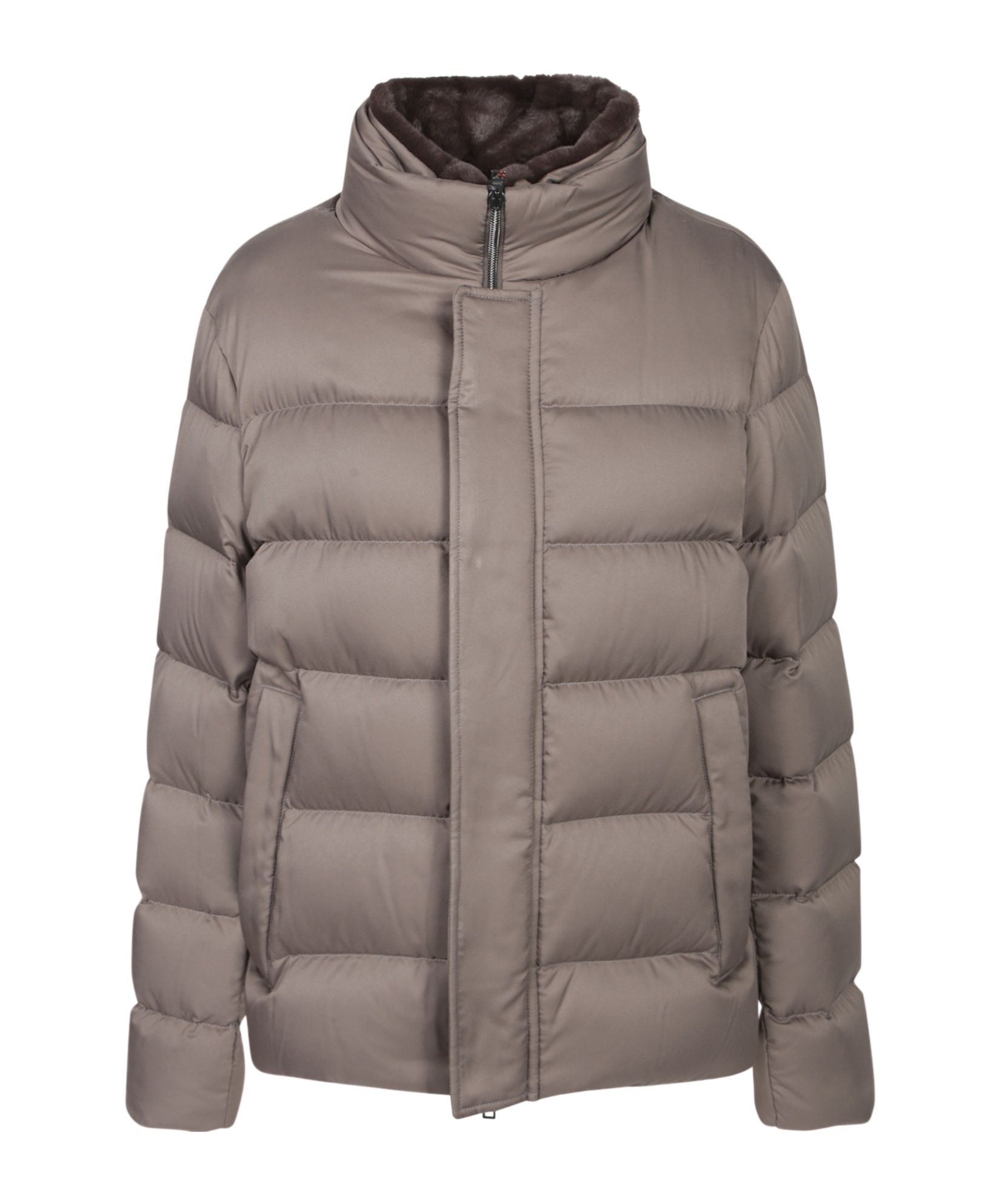 Herno Quilted High-neck Jacket In Pink