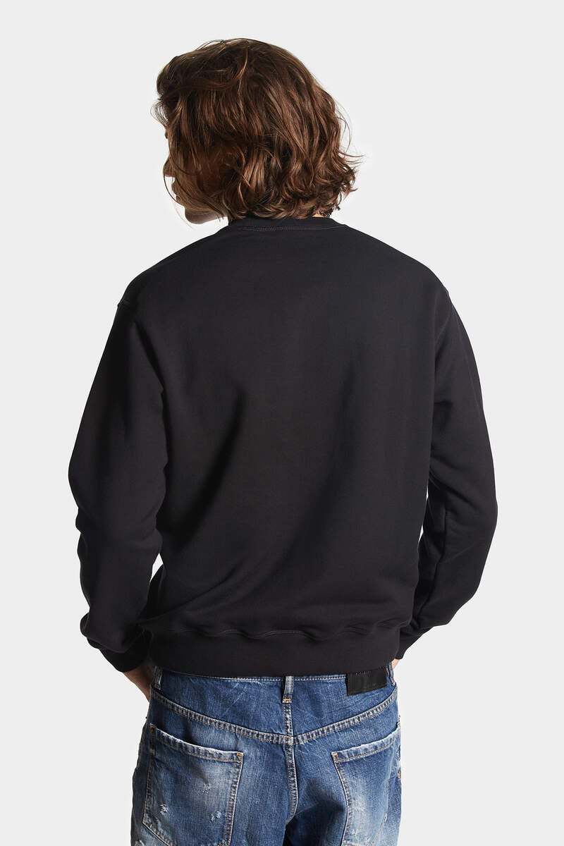 Dsquared2 Graphic-print Cotton Sweatshirt In Black