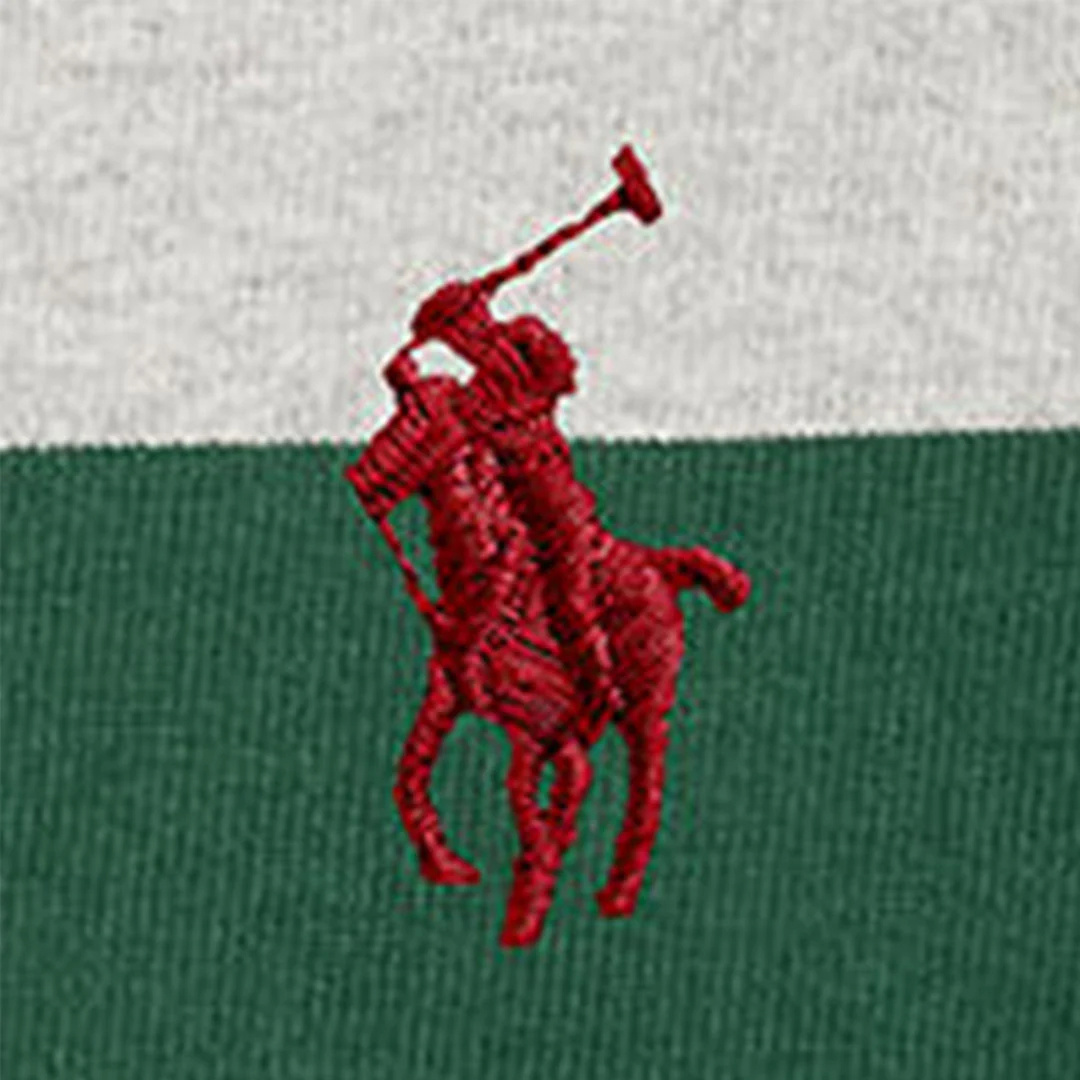 Polo Ralph Lauren Mens Striped Logo-embroidered Cotton Rugby Shirt Multi In Green