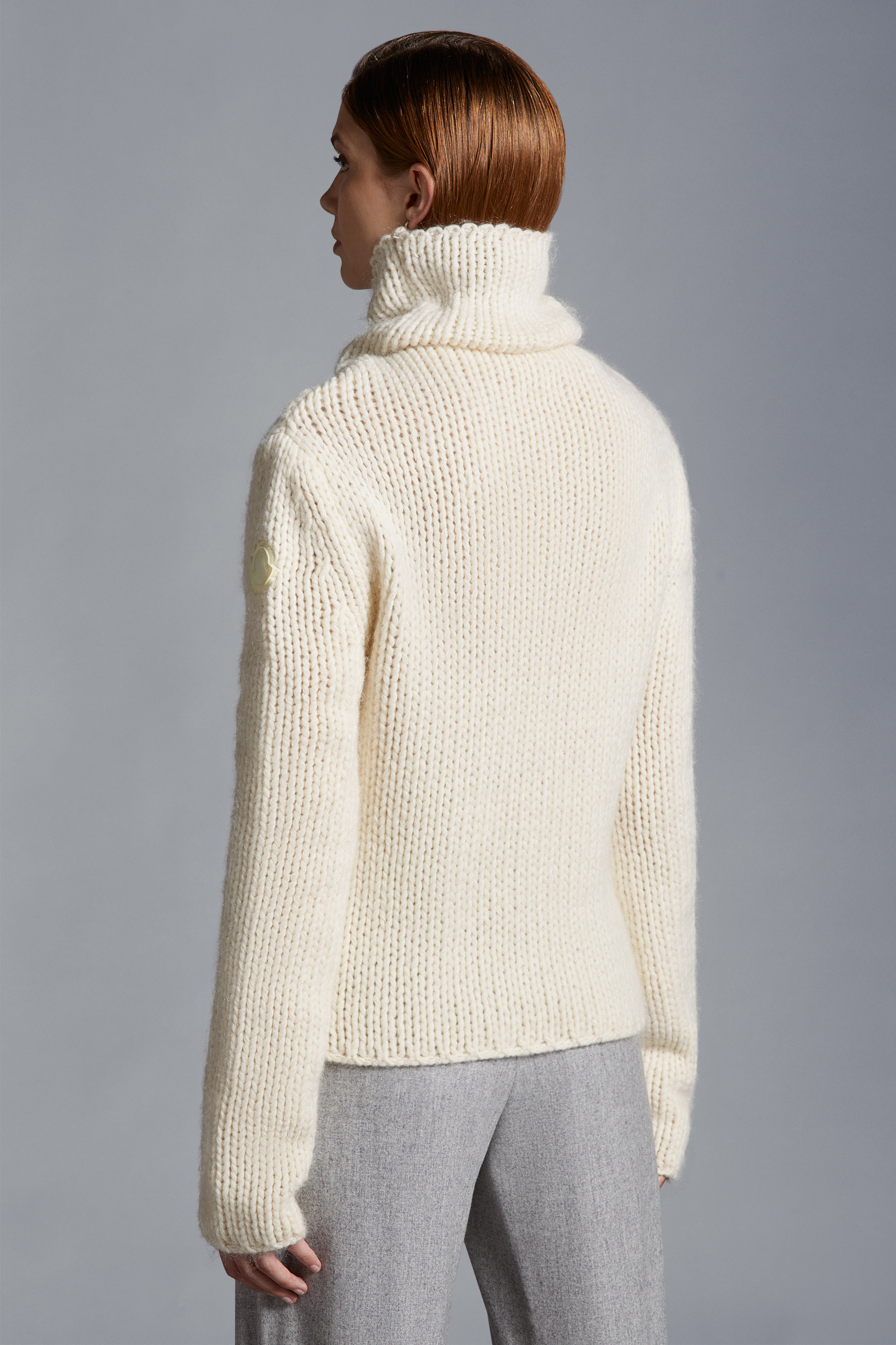 Moncler Chunky-knit Roll-neck Jumper In White