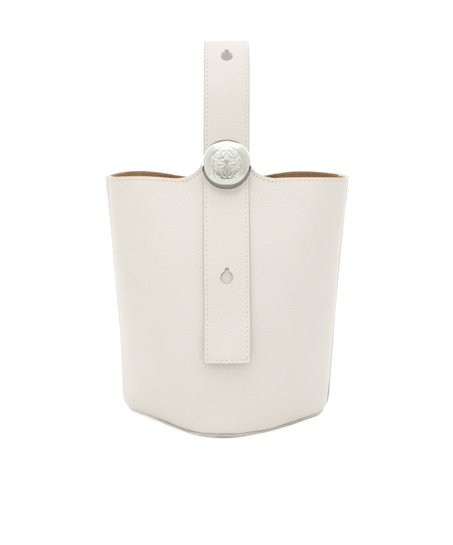 Loewe Womens Soft White Pebble Mini Leather Bucket Bag In Nude