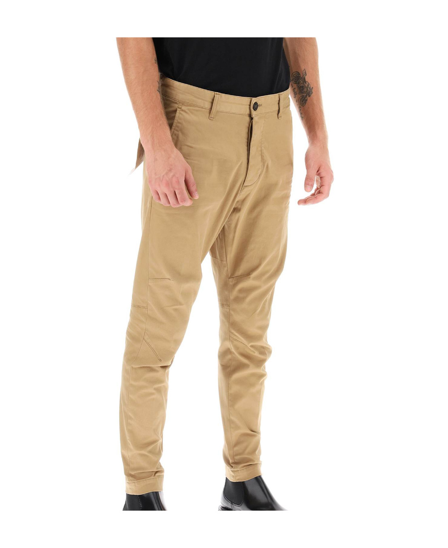 Dsquared2 Mid-rise Tapered Trousers In Nude