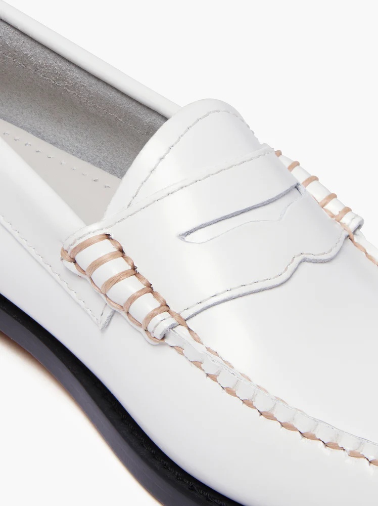 G.h. Bass & Co Weejuns Penny Round-headed Loafers In White
