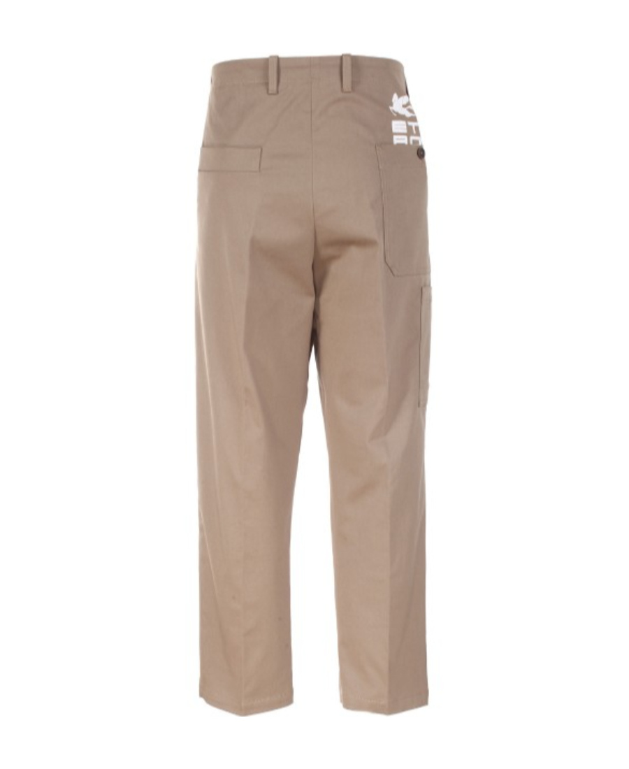Etro Logo Straight-leg Trousers In Nude