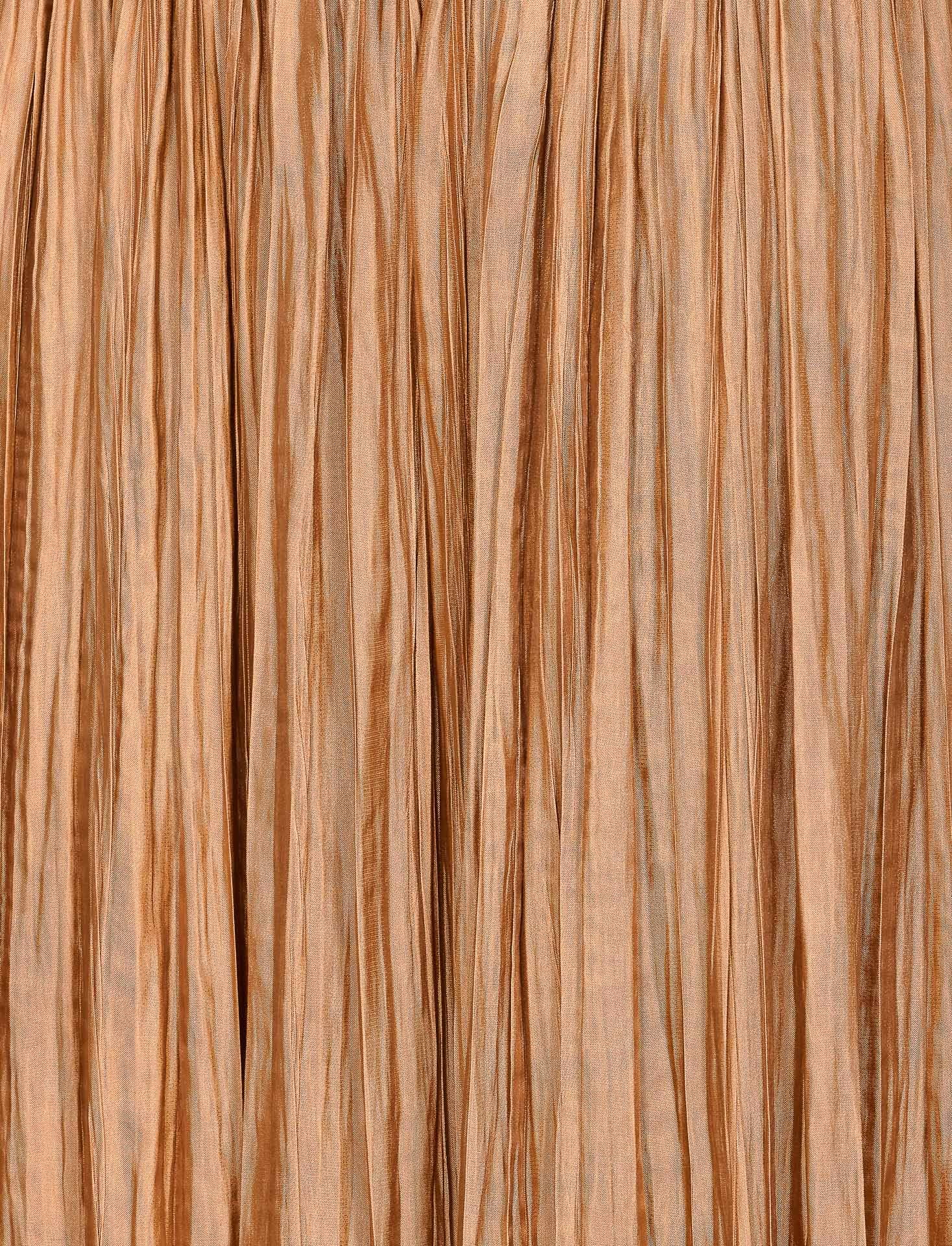 Roberto Collina Midi Pleated Skirt Elastic Waistband In Brown