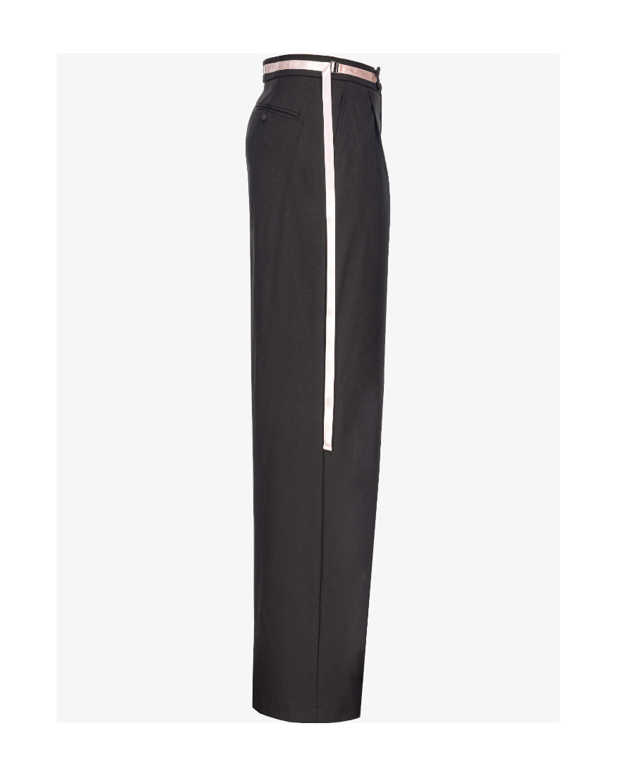Pinko X Patrick Mcdowell Ribbon-detailed Palazzo Pants In Black