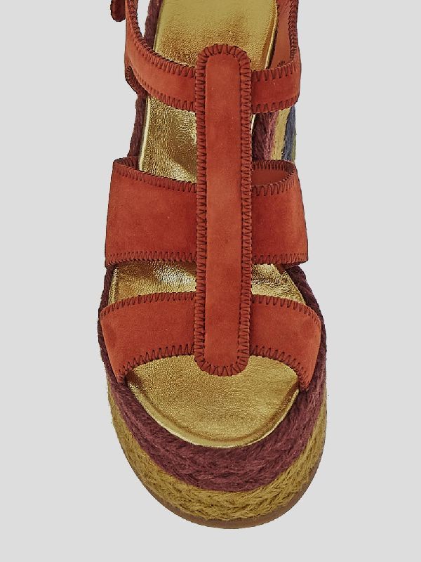 Ferragamo High Wedge-heel Espadrilles In Brown
