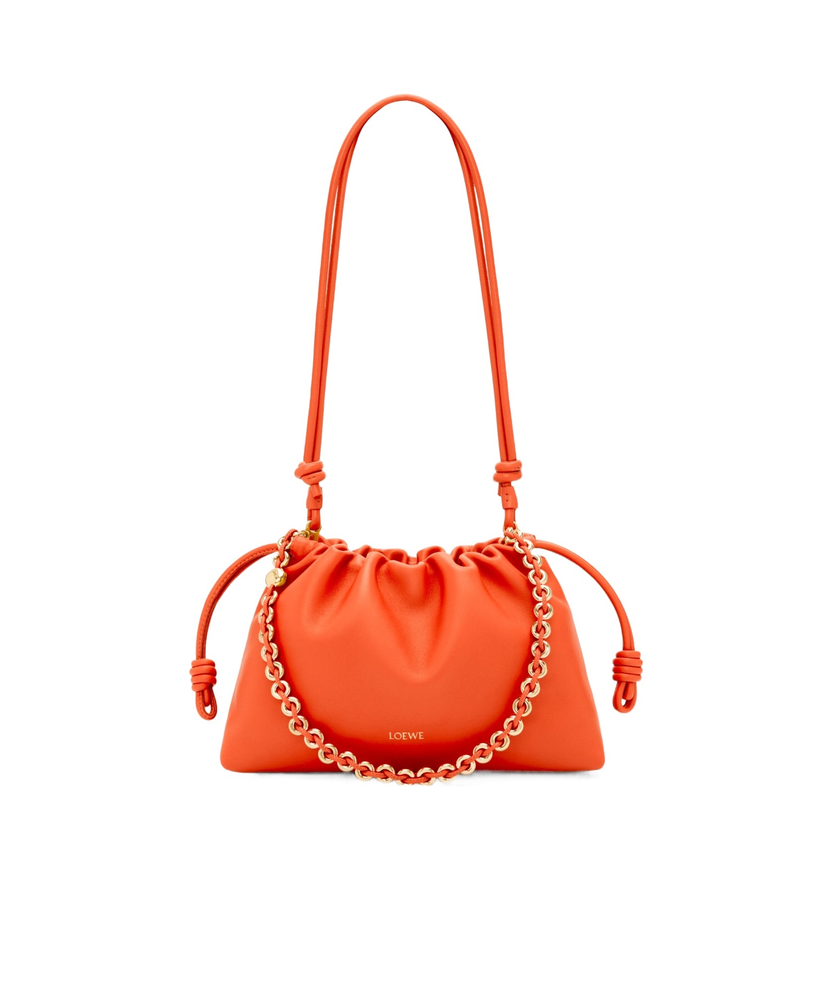 Loewe Womens Vivid Orange Flamenco Medium Leather Shoulder Bag In Orange