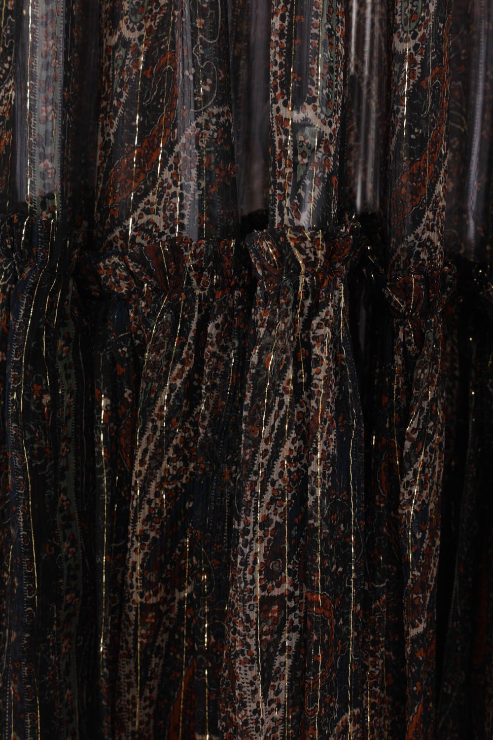 Saint Laurent Paisley Sheer Ruffled Maxi Skirt
