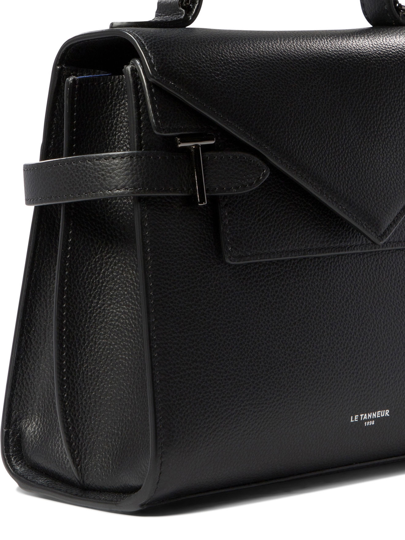 Le Tanneur Medium Grained Leather Double Flap Tote