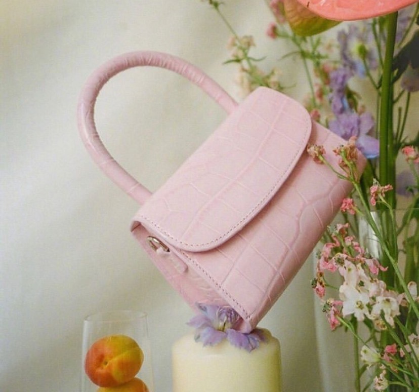 By Far Embossed Handbag In Pink