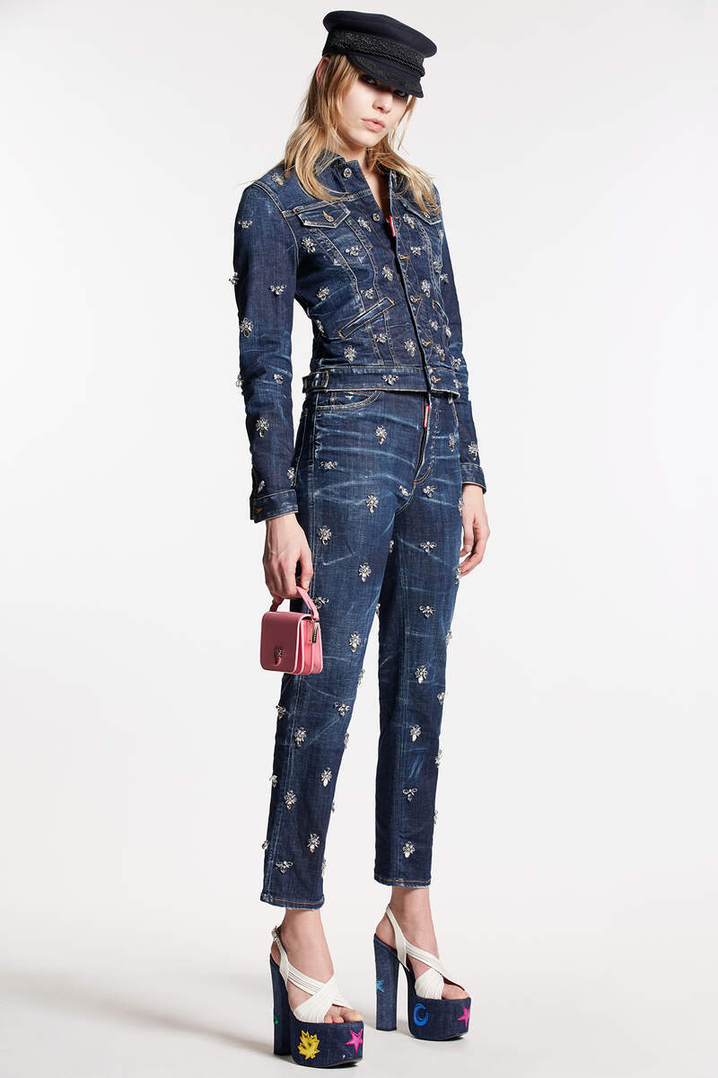 Dsquared2 Crystal Flies High-rise Jeans In Blue