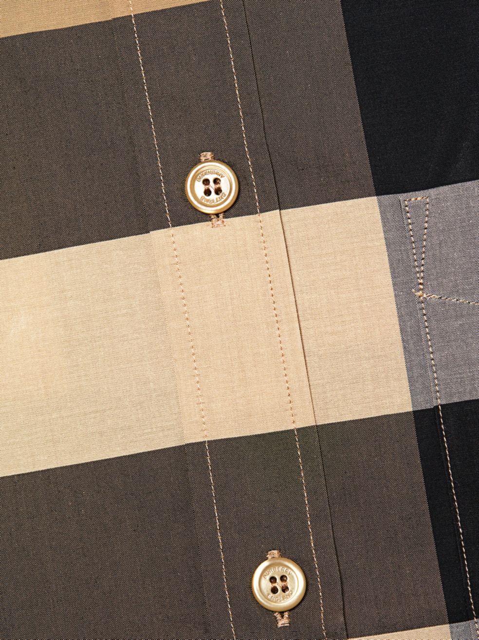 Burberry Men Cotton Shirt With Check Print In Multi