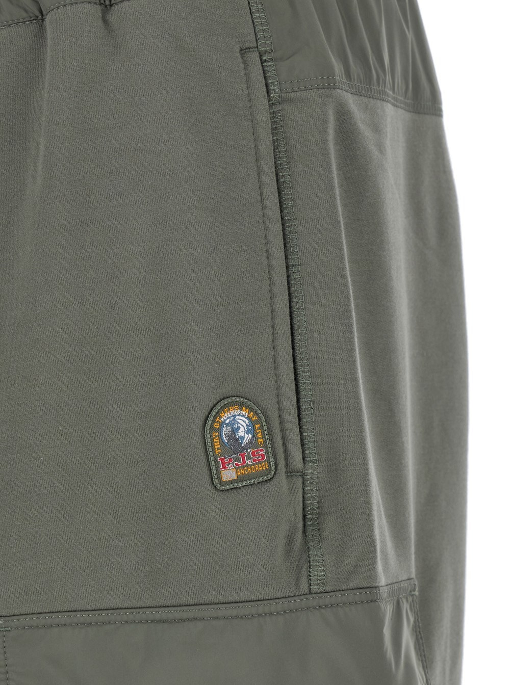 Parajumpers 'kennet' Green Pants With Logo Patch On The Side And Elastic Drawstring Waist In Cotton In Black