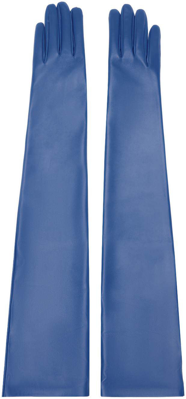 The Row Split-finger Design Gloves In Blue
