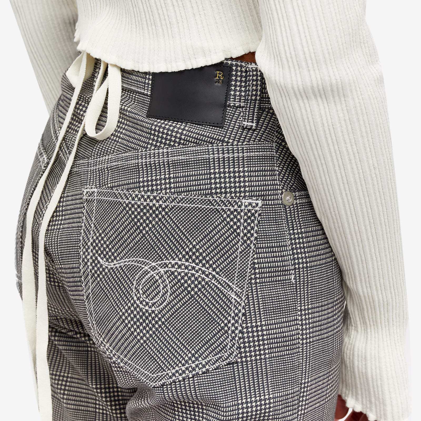 R13 Plaid Jeans In Black