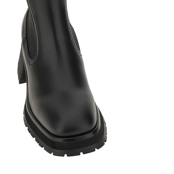 Moncler Gigi Embellished Leather Chelsea Boots In Black