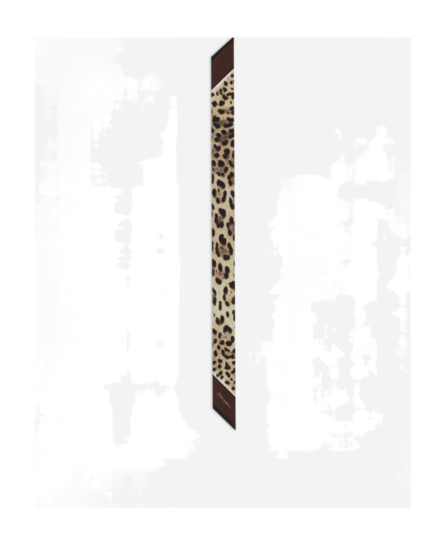 Dolce & Gabbana Leopard-print Silk Headscarf In White