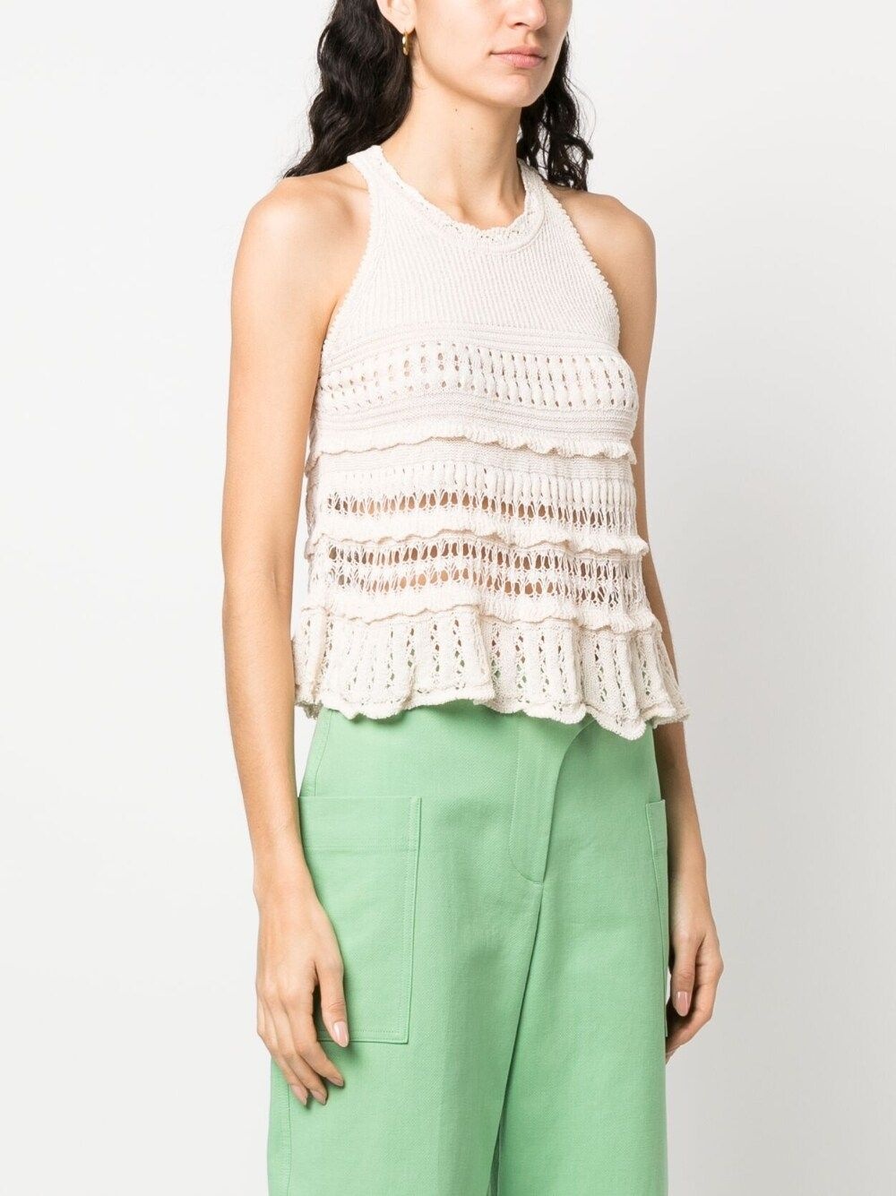 Isabel Marant Étoile Crochet Knit Sleeveless Top In Nude