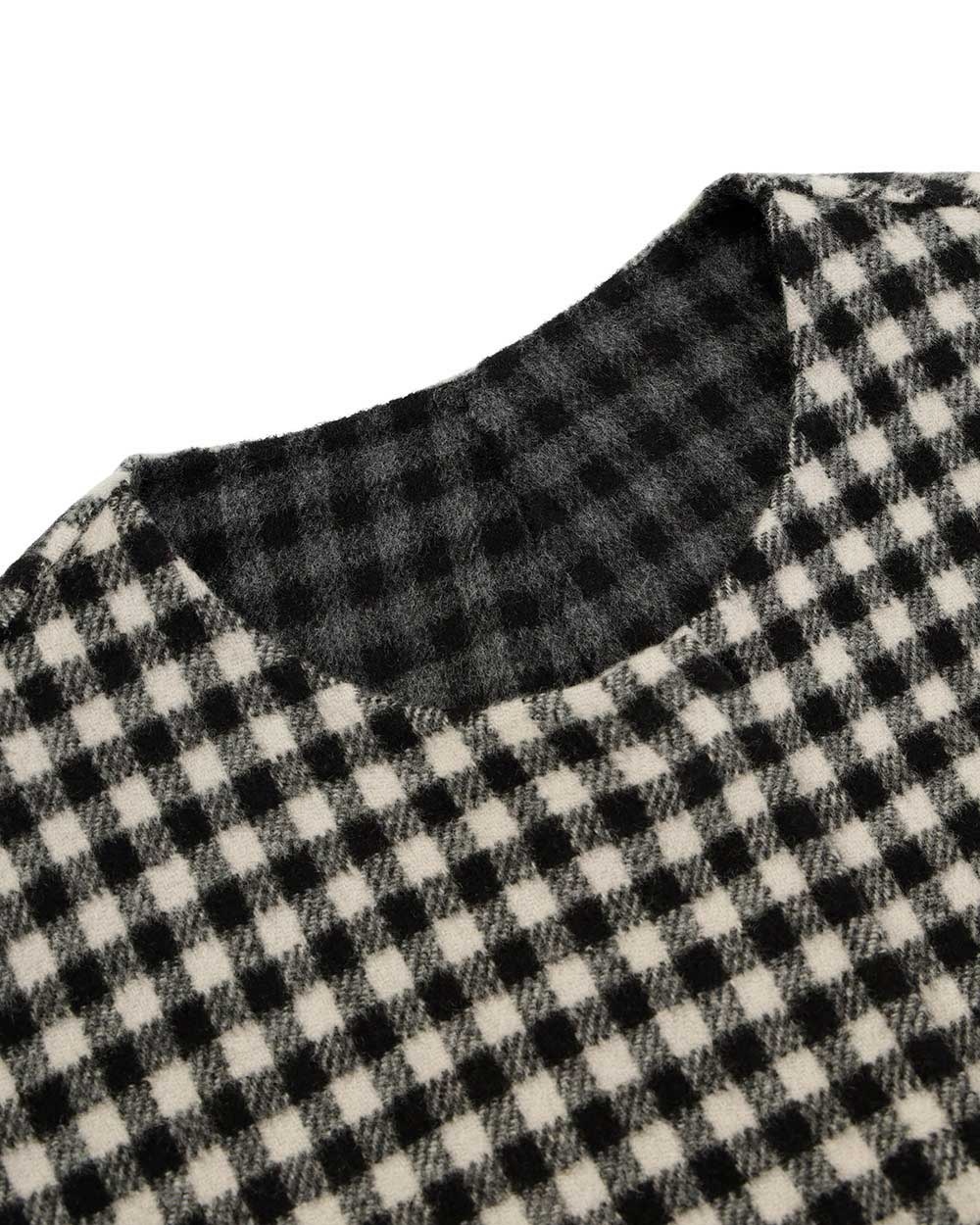 Weekend Max Mara Plaid Double-sided Short Coat In Black