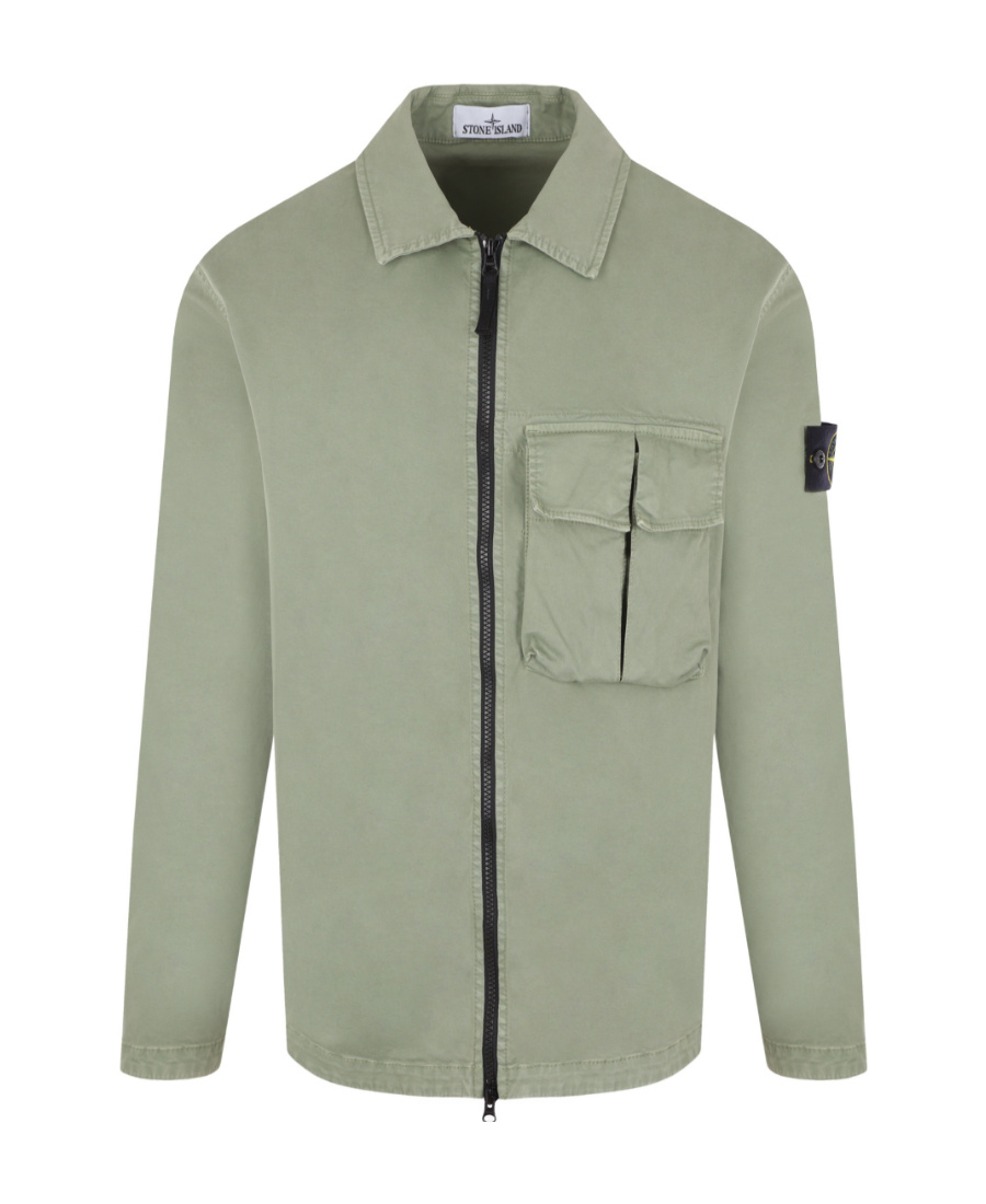 Stone Island Compass-patch Cargo Shirt Jacket In Multi