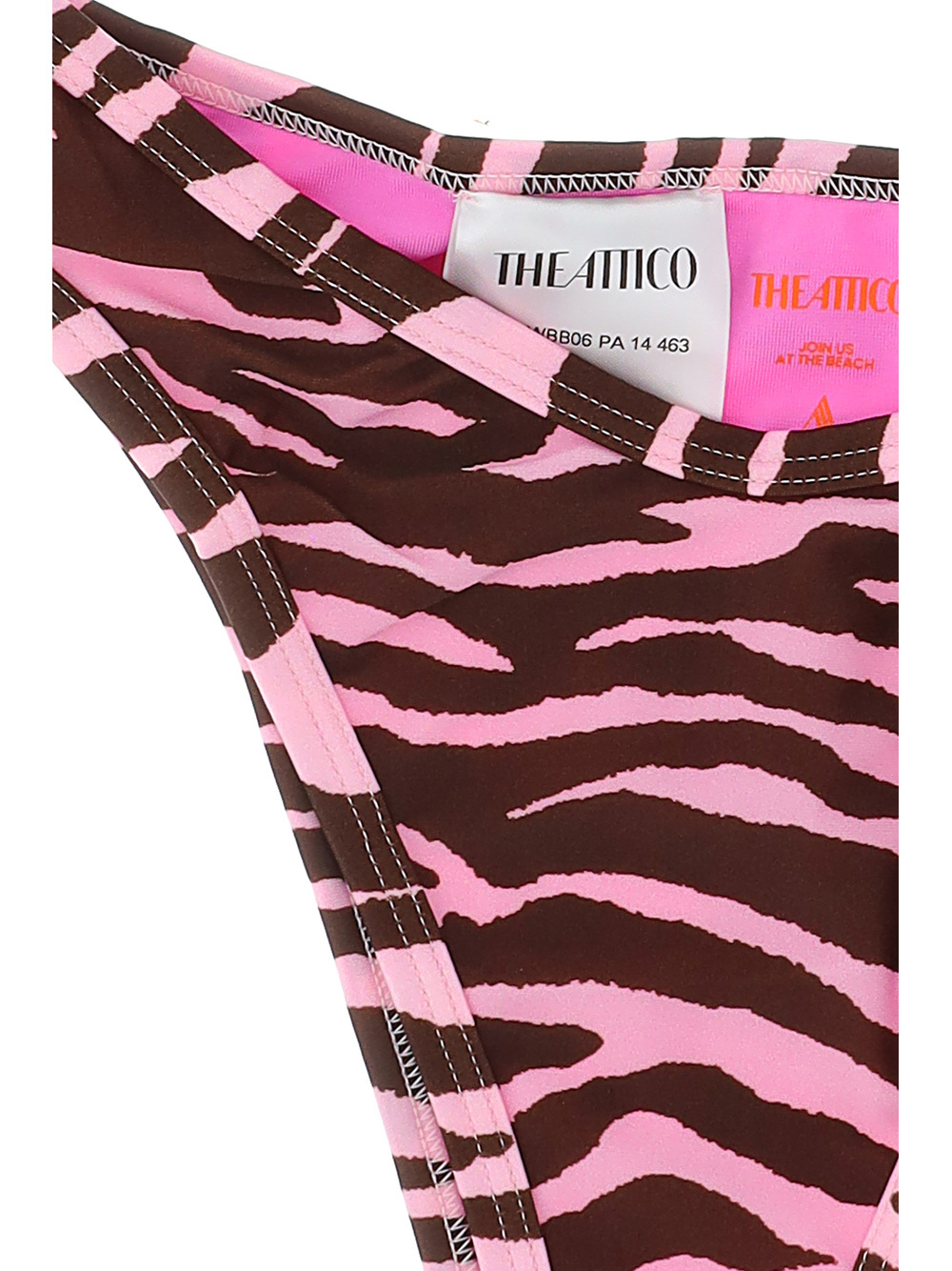 Attico Zebra-print Bikini In Brown
