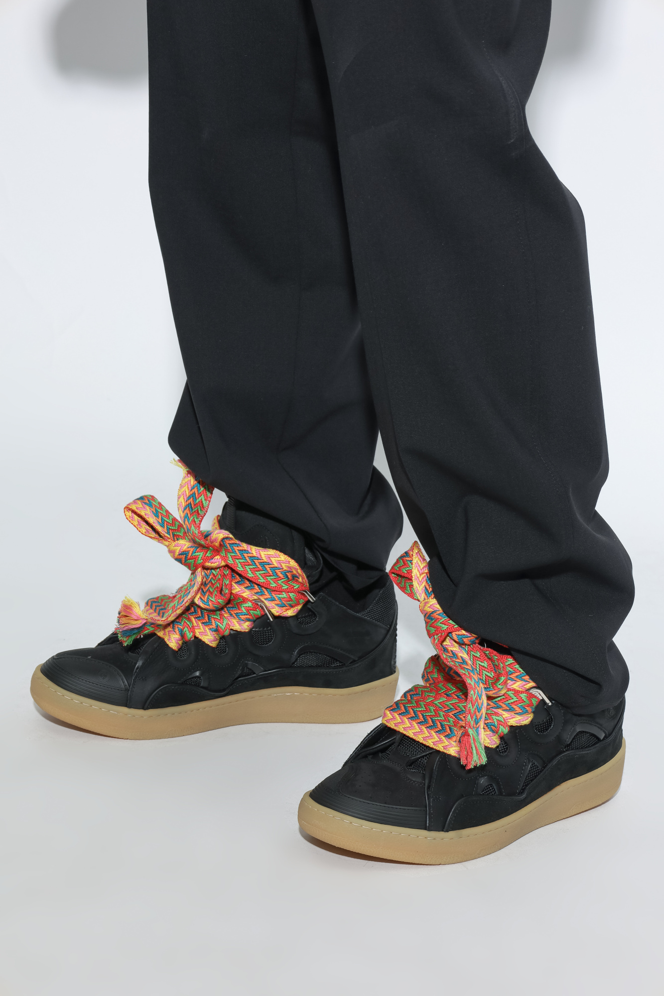 Lanvin Lace-up Low-cut Casual Shoes In Black