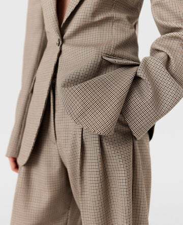 Stella Mccartney Checkered Blazer In Nude