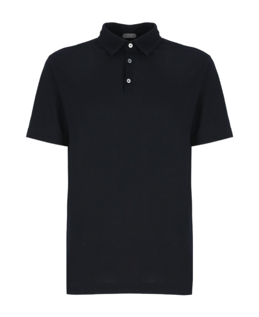 Zanone Ice Cotton Polo Shirt In Black