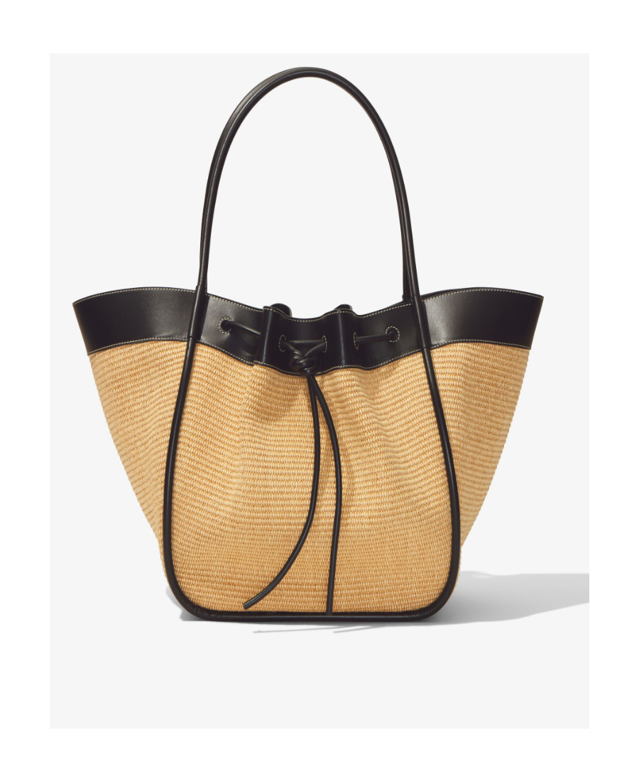 Proenza Schouler Large Ruffled Tote Bag With Woven Texture In Black