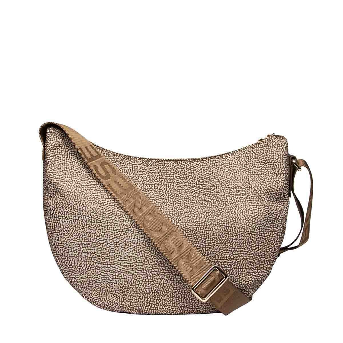 Borbonese Zipped Medium Shoulder Bag In Brown