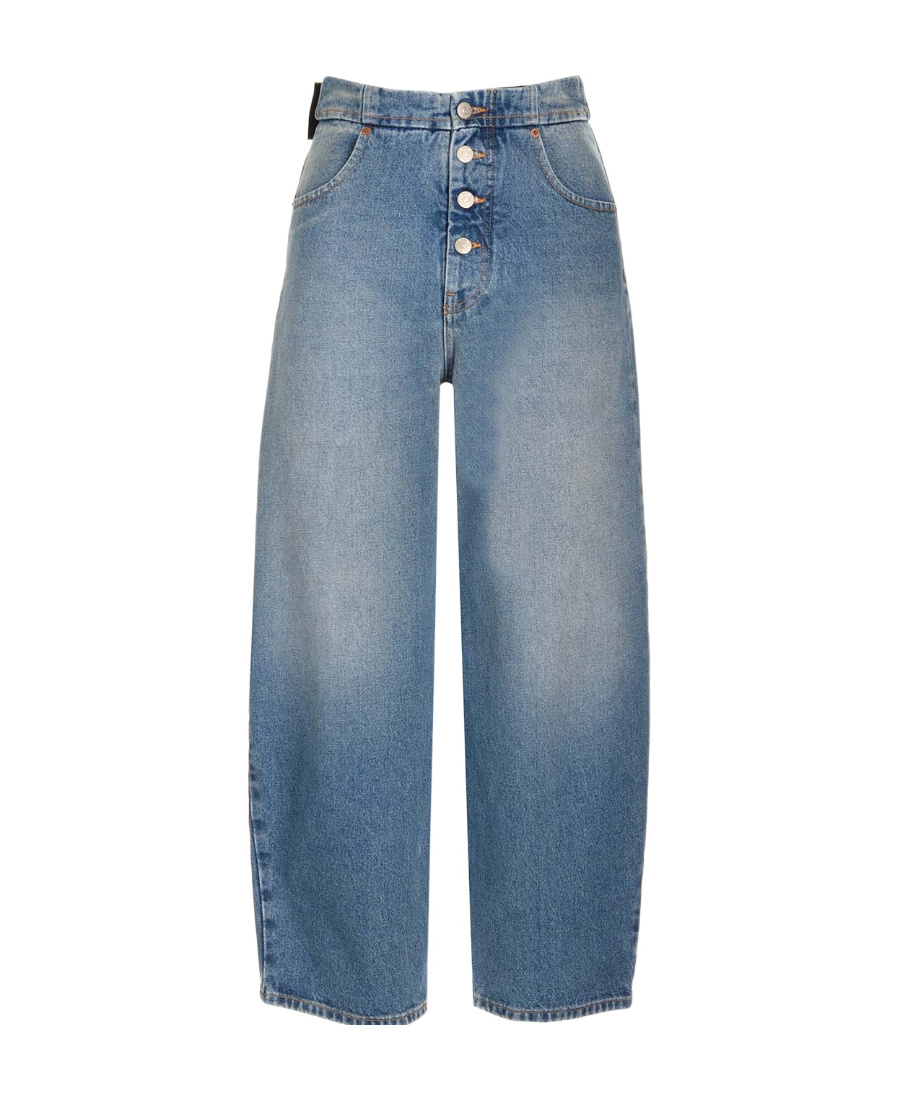 Mm6 Maison Margiela Sky Blue Straight-fit Denim Cotton Jeans In Blue