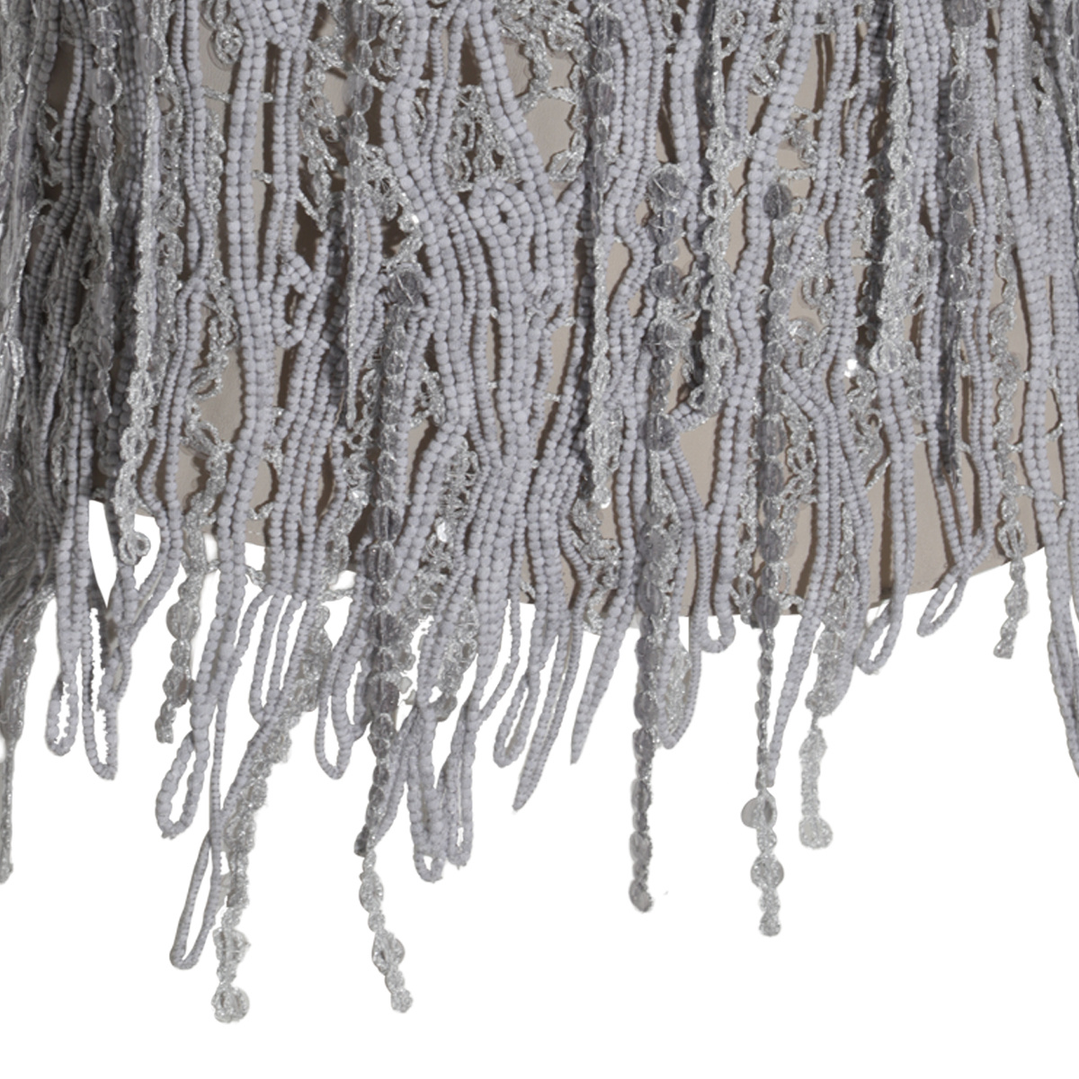 Brunello Cucinelli Fringe-detailed Sleeveless Top In Gray