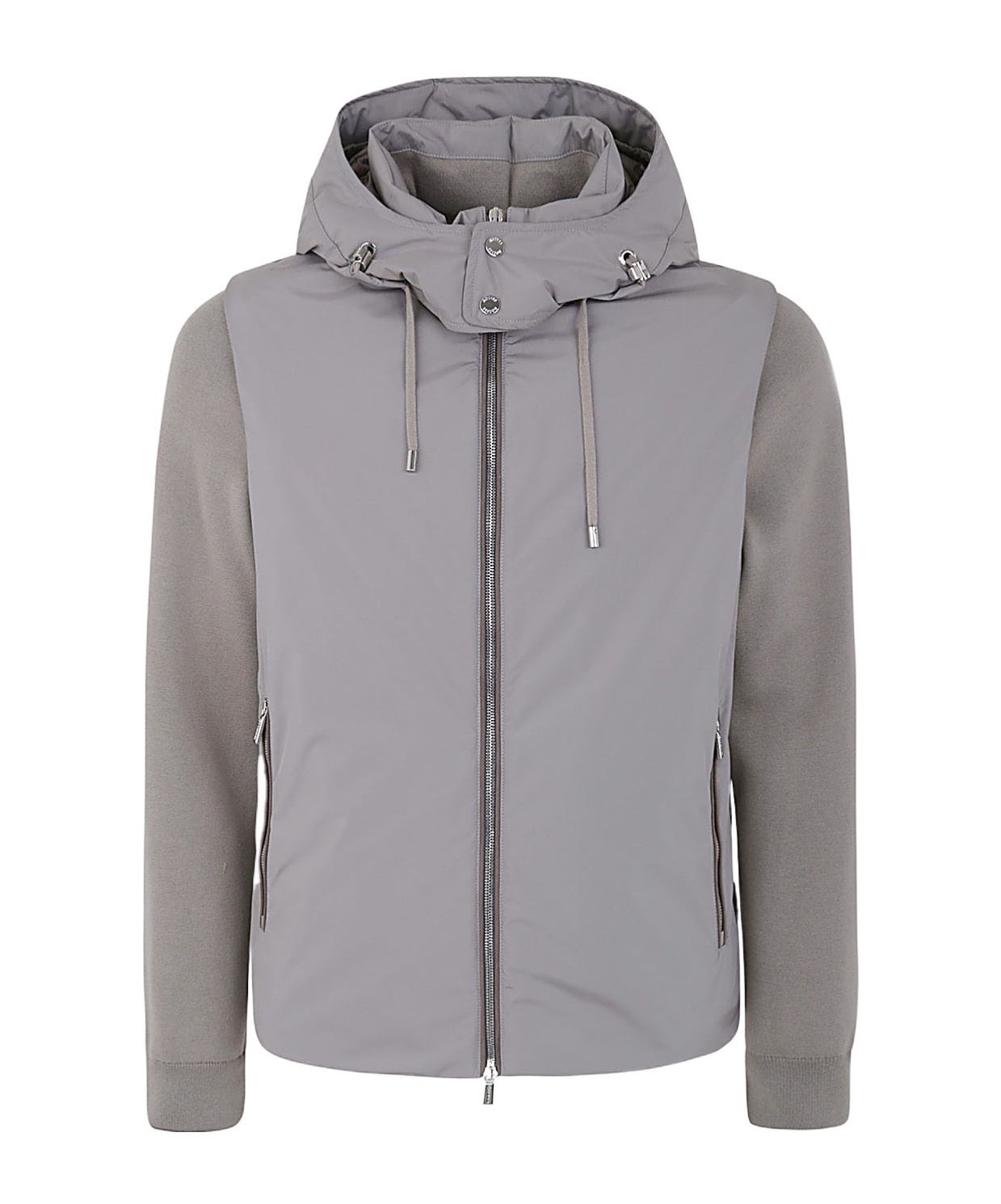 Moorer Dove Grey Polyester Evan Down Jacket In Gray