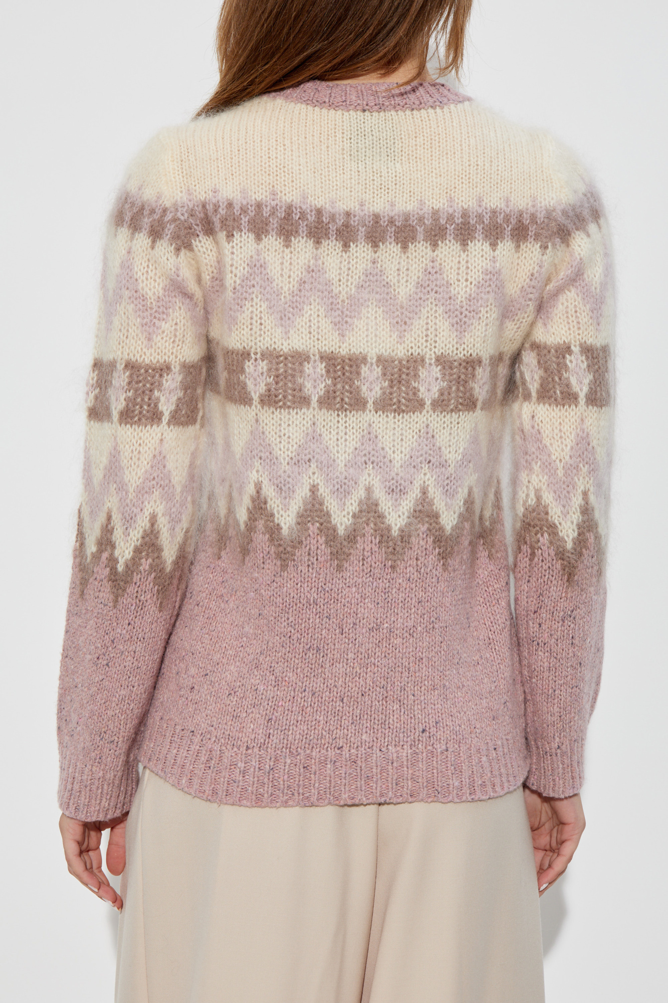 Shop Woolrich Intarsia-knit Long Sleeve Jumper In Nude