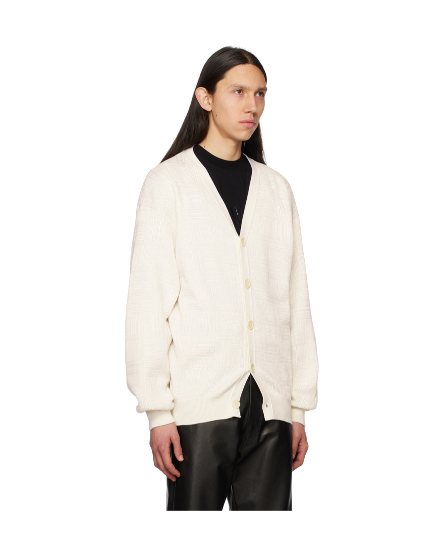 Vtmnts White Barcode Cardigan In White