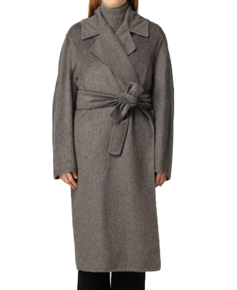 Max Mara Lapel Coat In Gray
