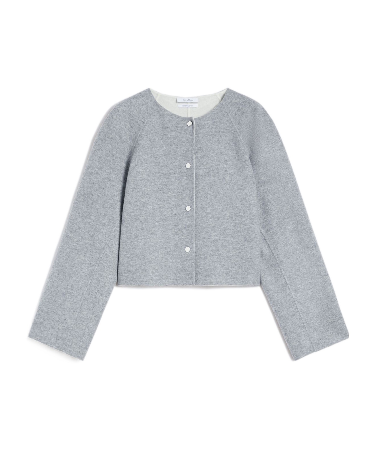 Max Mara Wool And Cashmere Cropped Jacket In Gray