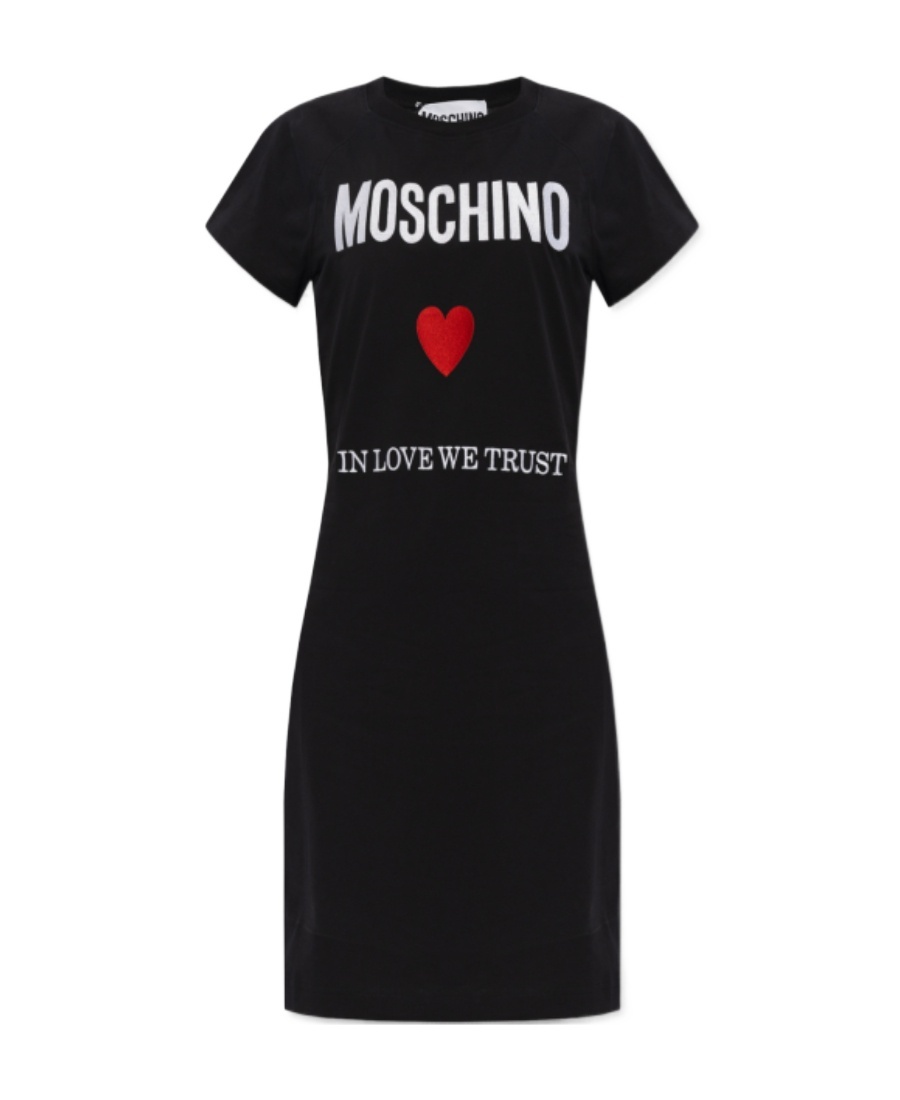 Moschino Dress With Logo In Black