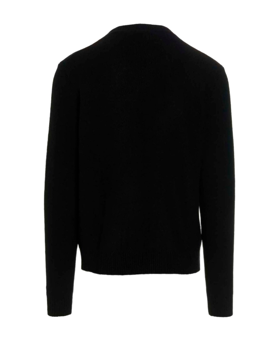Maison Kitsuné Oversize Fox Head Jacquard Pullover In Black