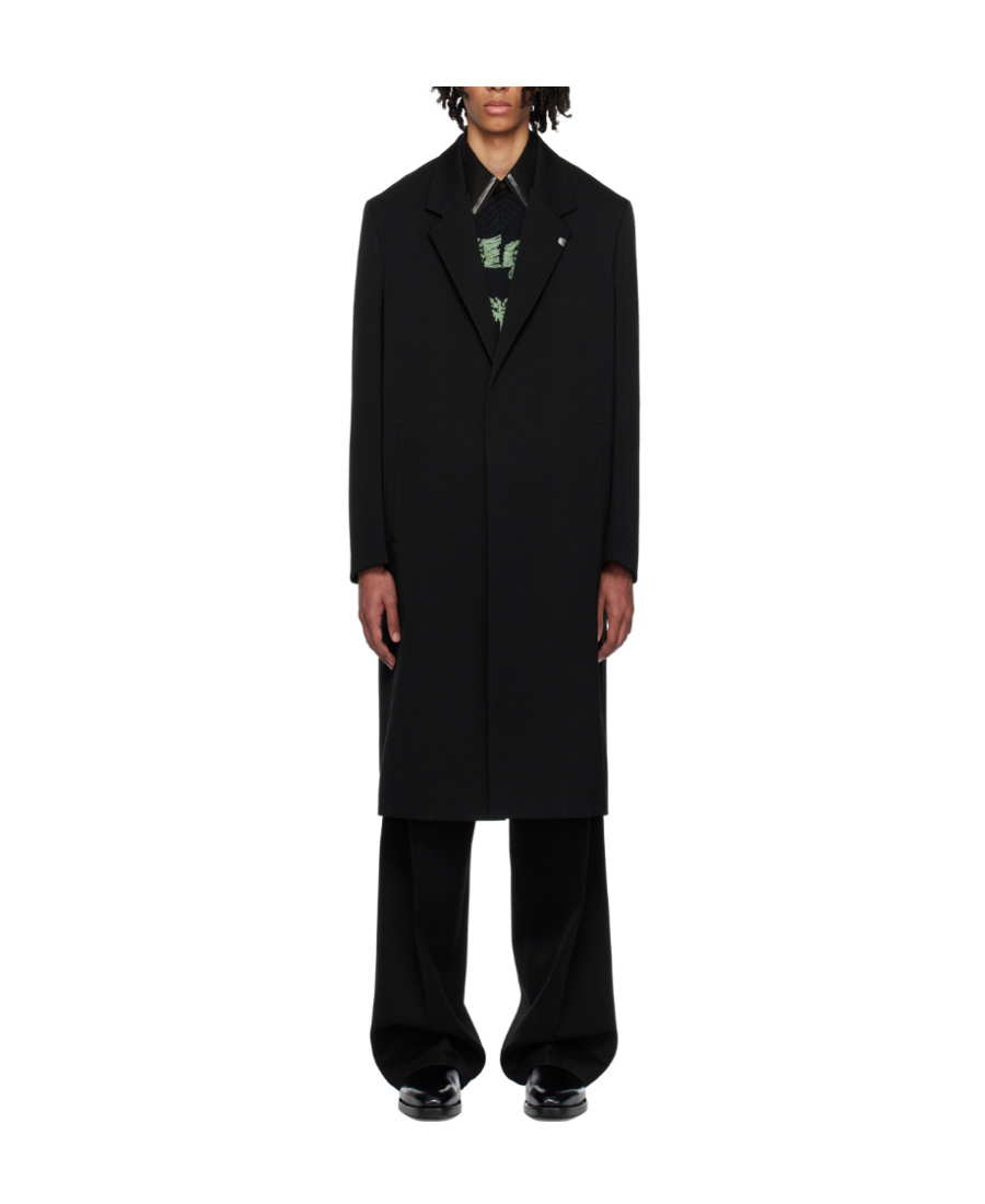 Jil Sander Notched-collar Peacoat In Black